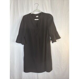 Rumia Black 3/4 Length Sleeve  V Neck Dress Size Medium NWOT